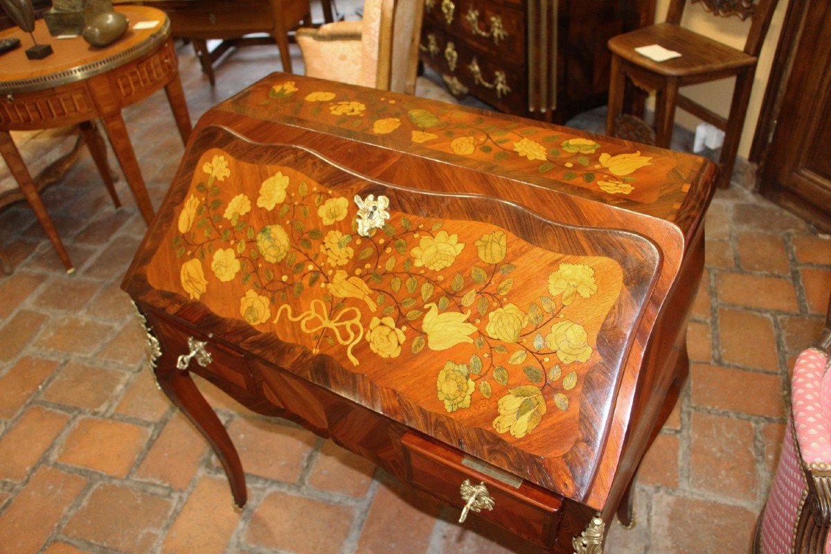 Bureau De Pente D’époque Louis XV, Estampillé,  Antoine Mathieu Criard-photo-3