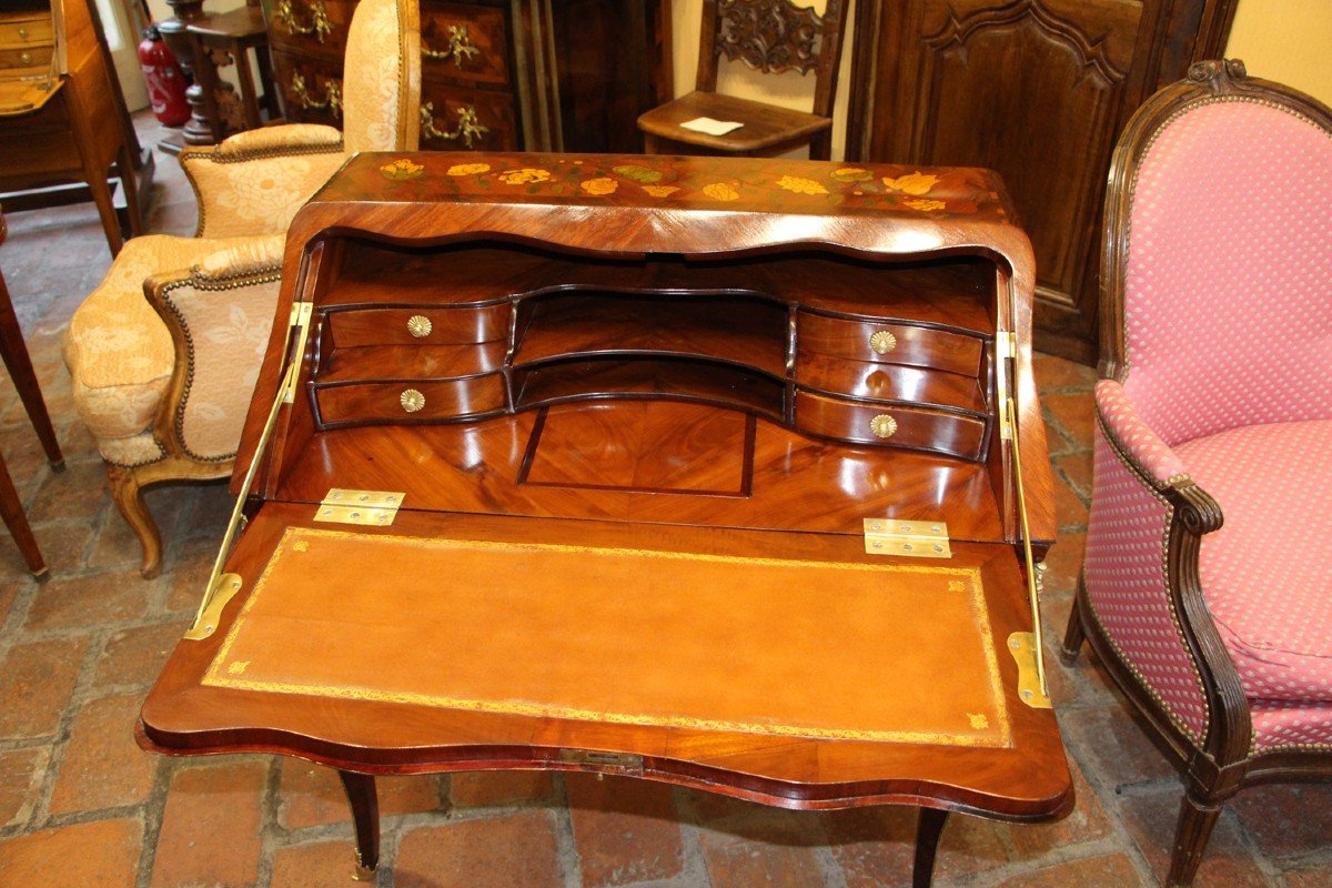 Bureau De Pente D’époque Louis XV, Estampillé,  Antoine Mathieu Criard-photo-4