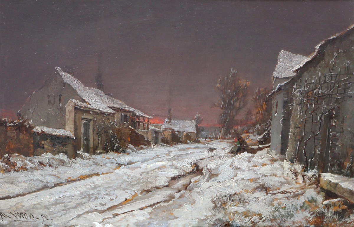 Alexandre-rené Veron (1826-1897) Winter 1892, Marlotte Near Fontainebleau 