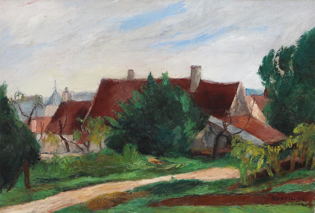 Charles Kvapil (1884-1957) Villiers-sur-morin, , Rue Du Touarte, (1927)