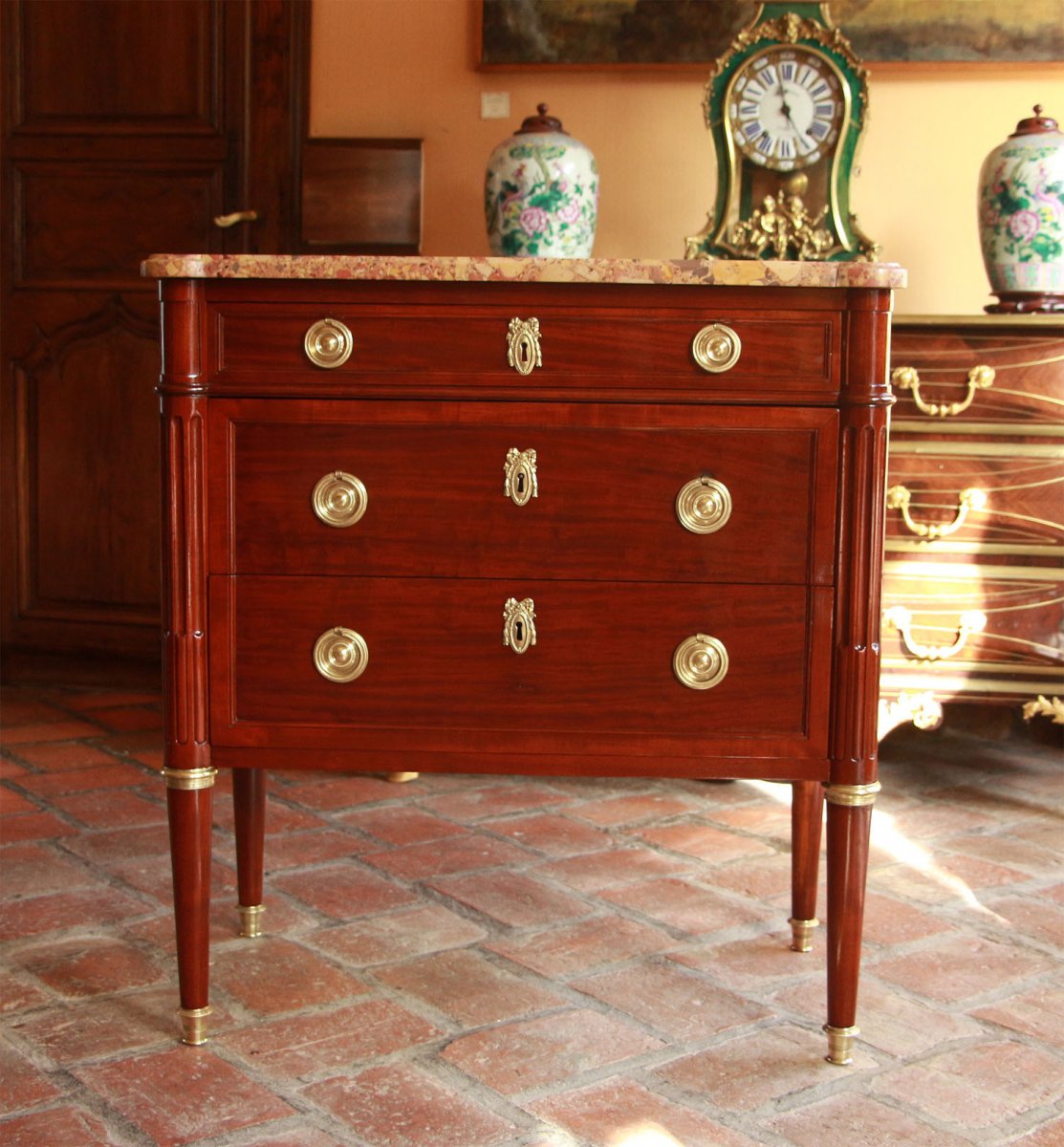 Commode D’époque Louis XVI, Estampillée De Rvlc-photo-2