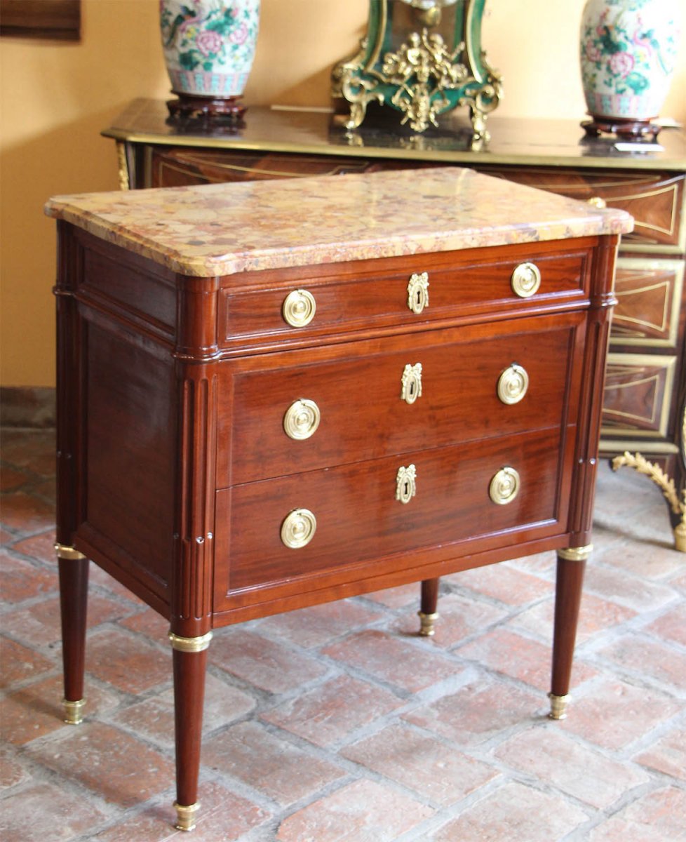 Commode D’époque Louis XVI, Estampillée De Rvlc-photo-4