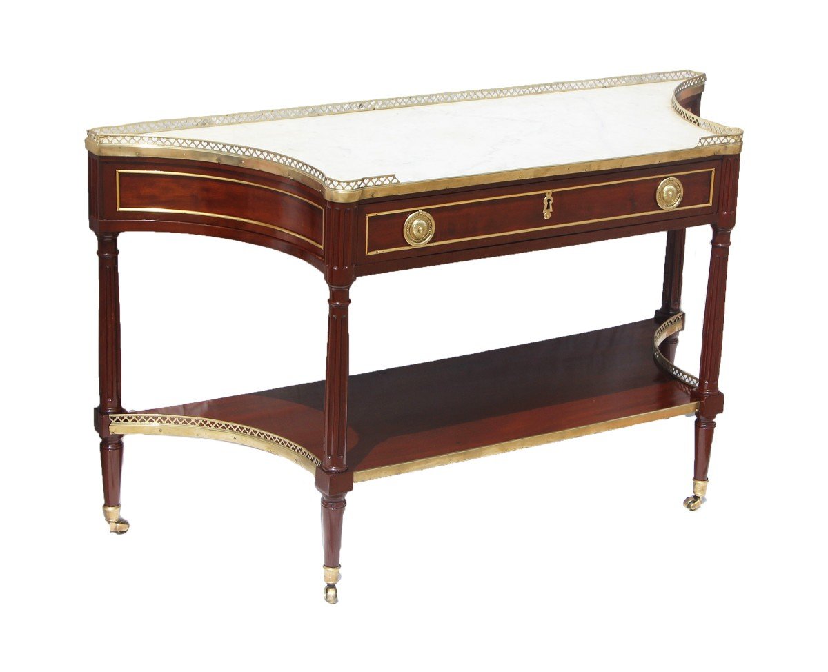 Grande Console D’époque Louis XVI, Estampillée Legris-photo-2