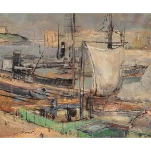 Jacques Thévenet (1891-1989) The Port Of Marseille