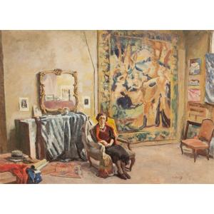 Bertrand Py (1895-1973) Le Modèle à La Tapisserie (circa 1935-1939)