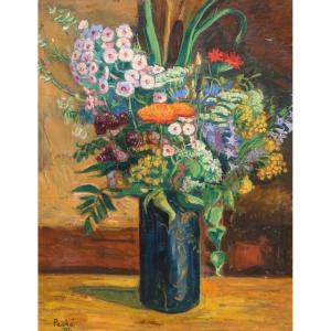 Jean Peské (1870-1949) Bouquet Of Flowers In A Vase, 1927 