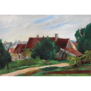 Charles Kvapil (1884-1957) Villiers-sur-morin, , Rue Du Touarte, (1927)