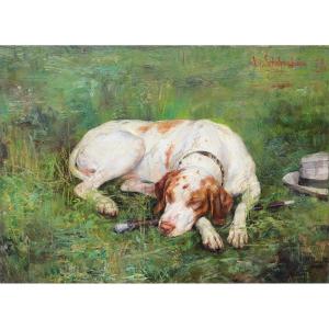 Ida Von Schulzenheim (1859-1939) Sleeping Dog, Fidelity,