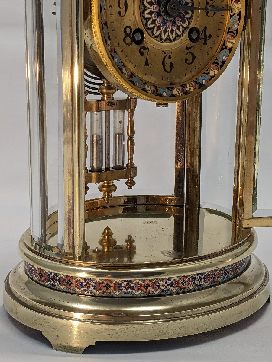 Brass And Cloisonné Clock -photo-3