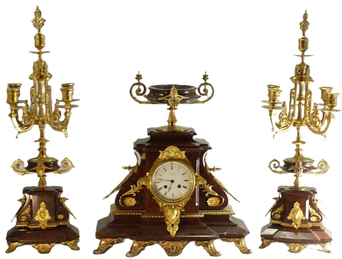 Garniture de chemin&eacute;e Napol&eacute;on III