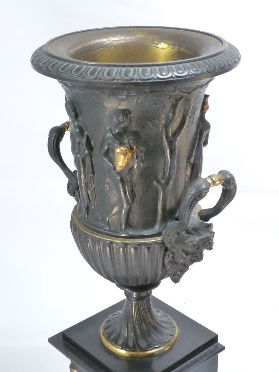 Paire de vases à l'antique en bronze XIXe-photo-2