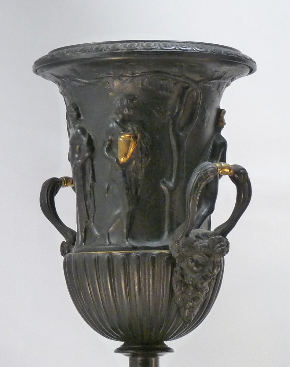 Paire de vases à l'antique en bronze XIXe-photo-1