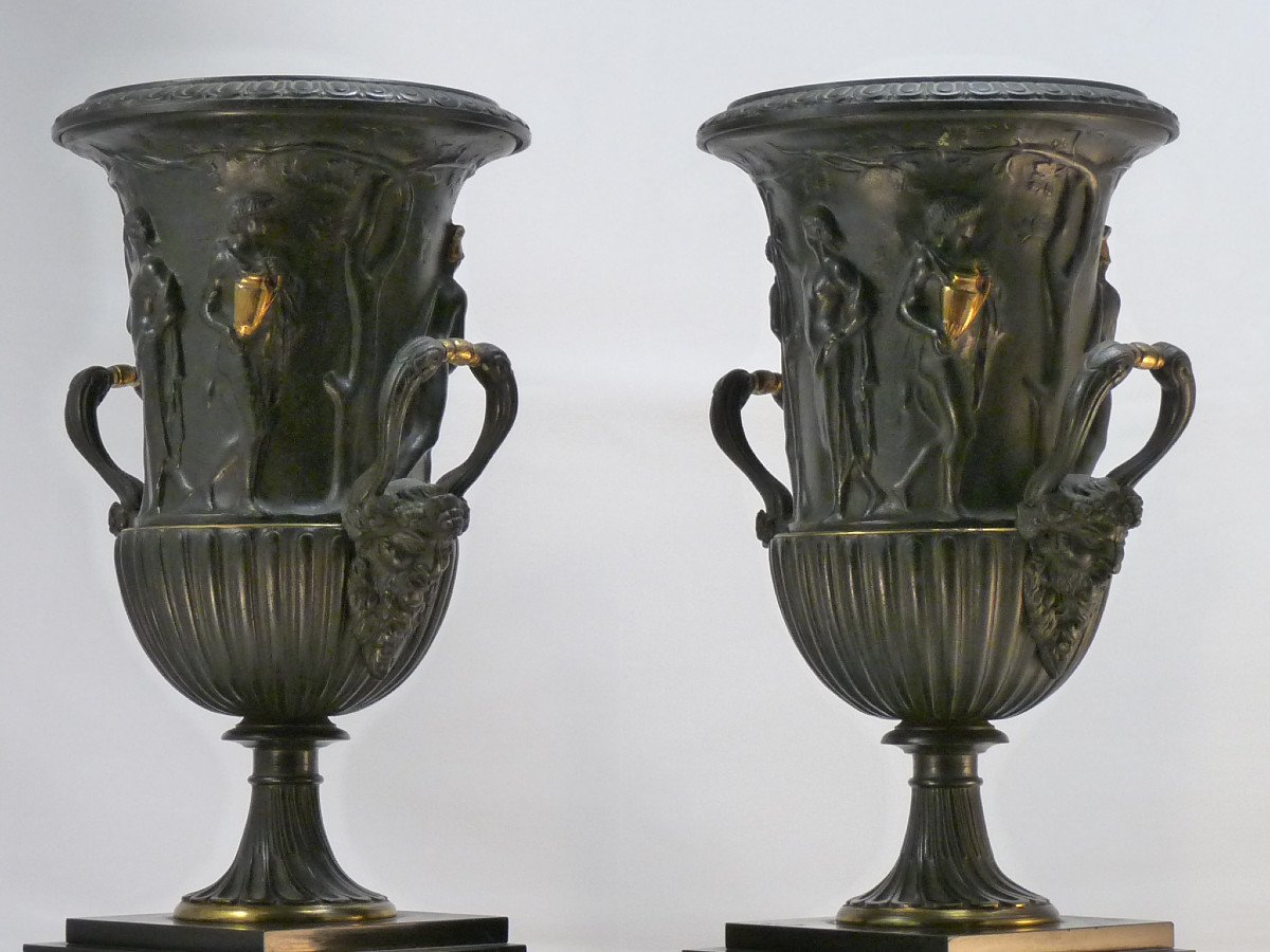 Paire de vases à l'antique en bronze XIXe-photo-5