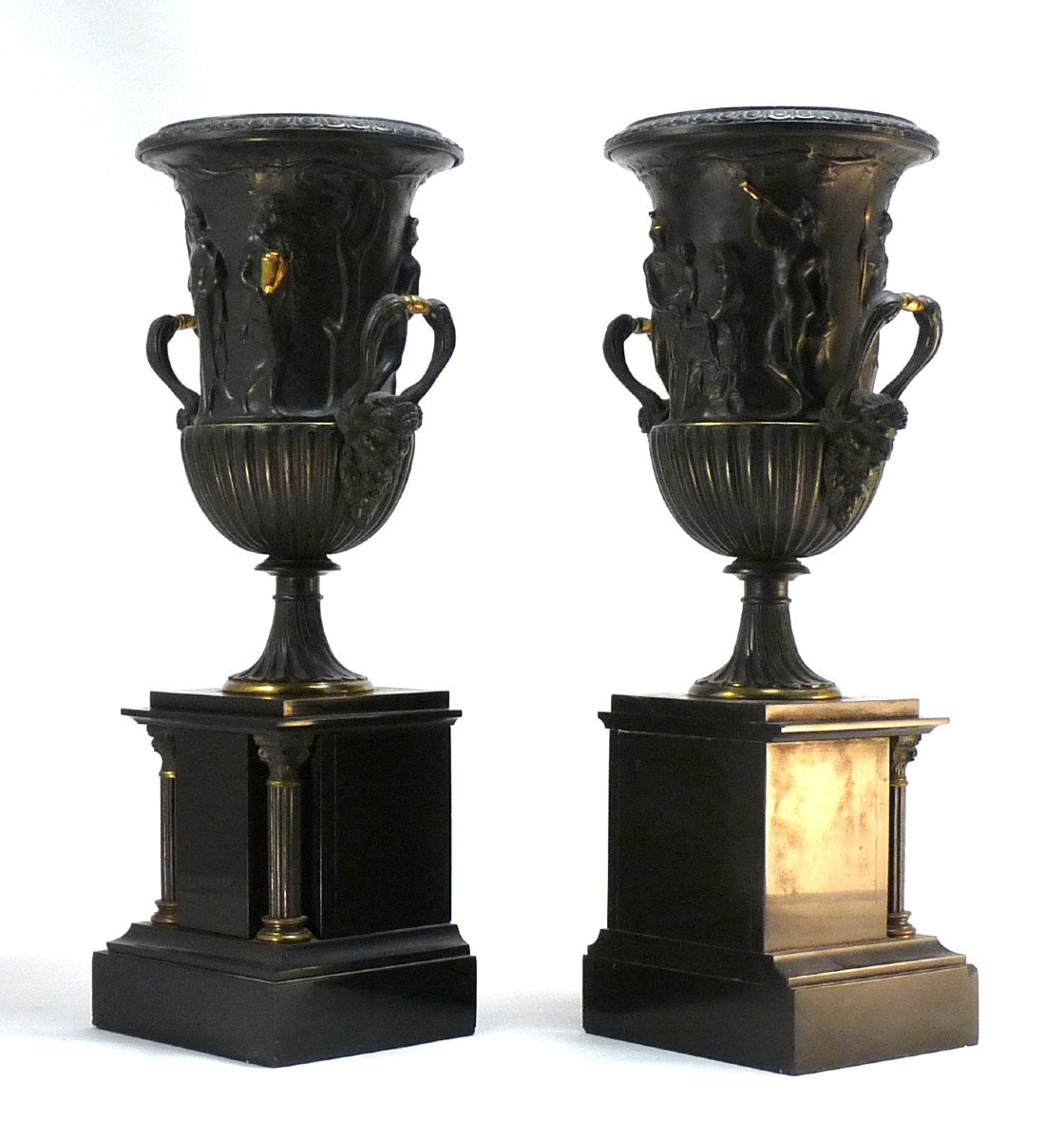 Paire de vases à l'antique en bronze XIXe-photo-7