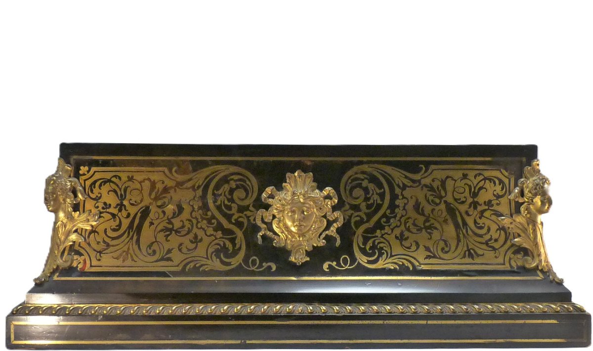 Très grand socle de cartel marqueterie Boulle 76 CM -photo-2