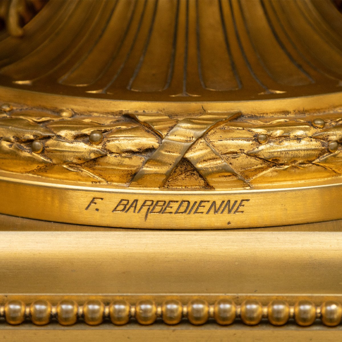 Jardiniere Or Centerpiece Signed Barbedienne, Gilded Bronze-photo-2