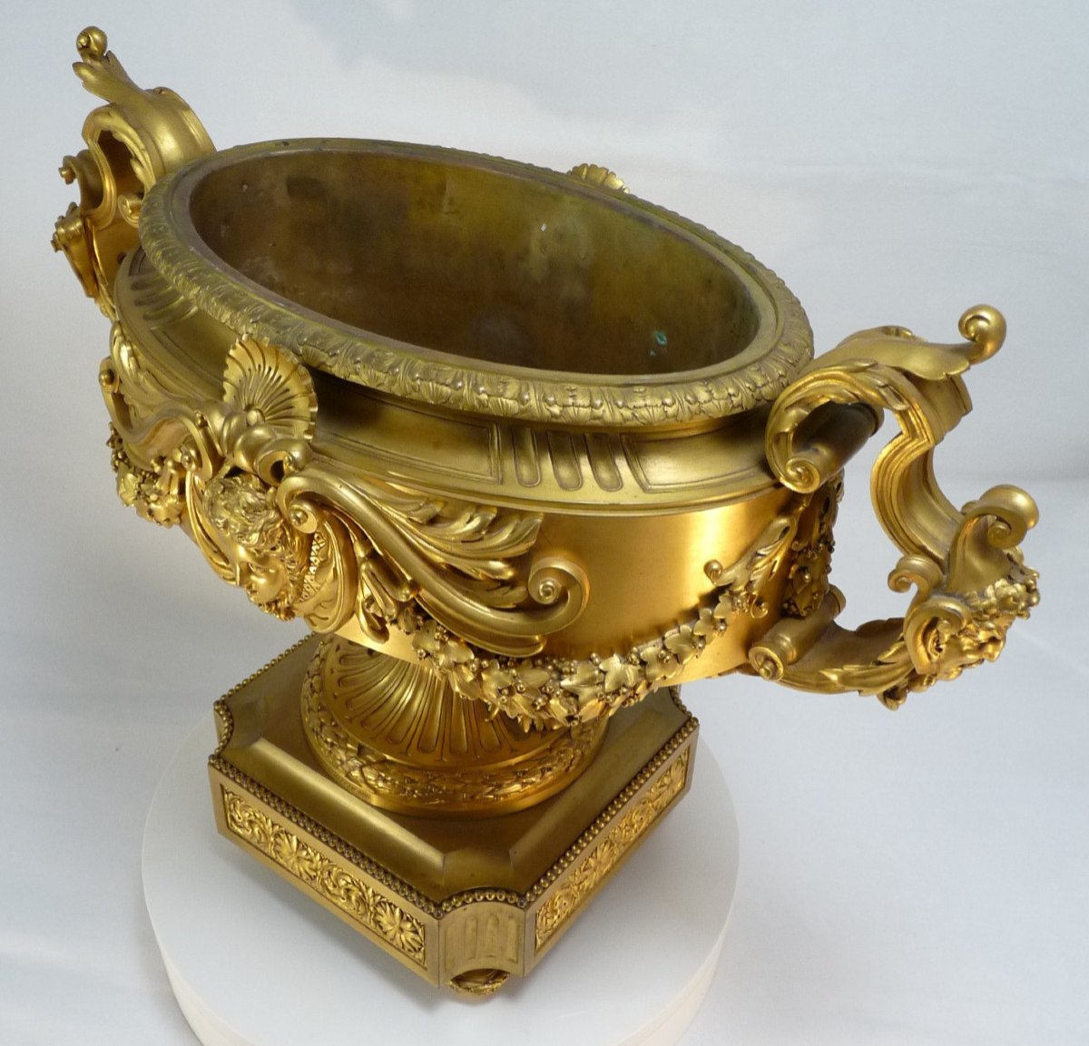 Jardiniere Or Centerpiece Signed Barbedienne, Gilded Bronze-photo-5