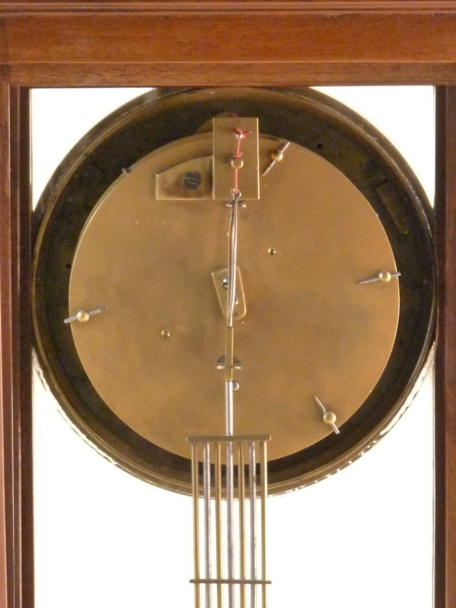 Late 18th Century Cage Clock In Mahogany And Walnut-photo-4