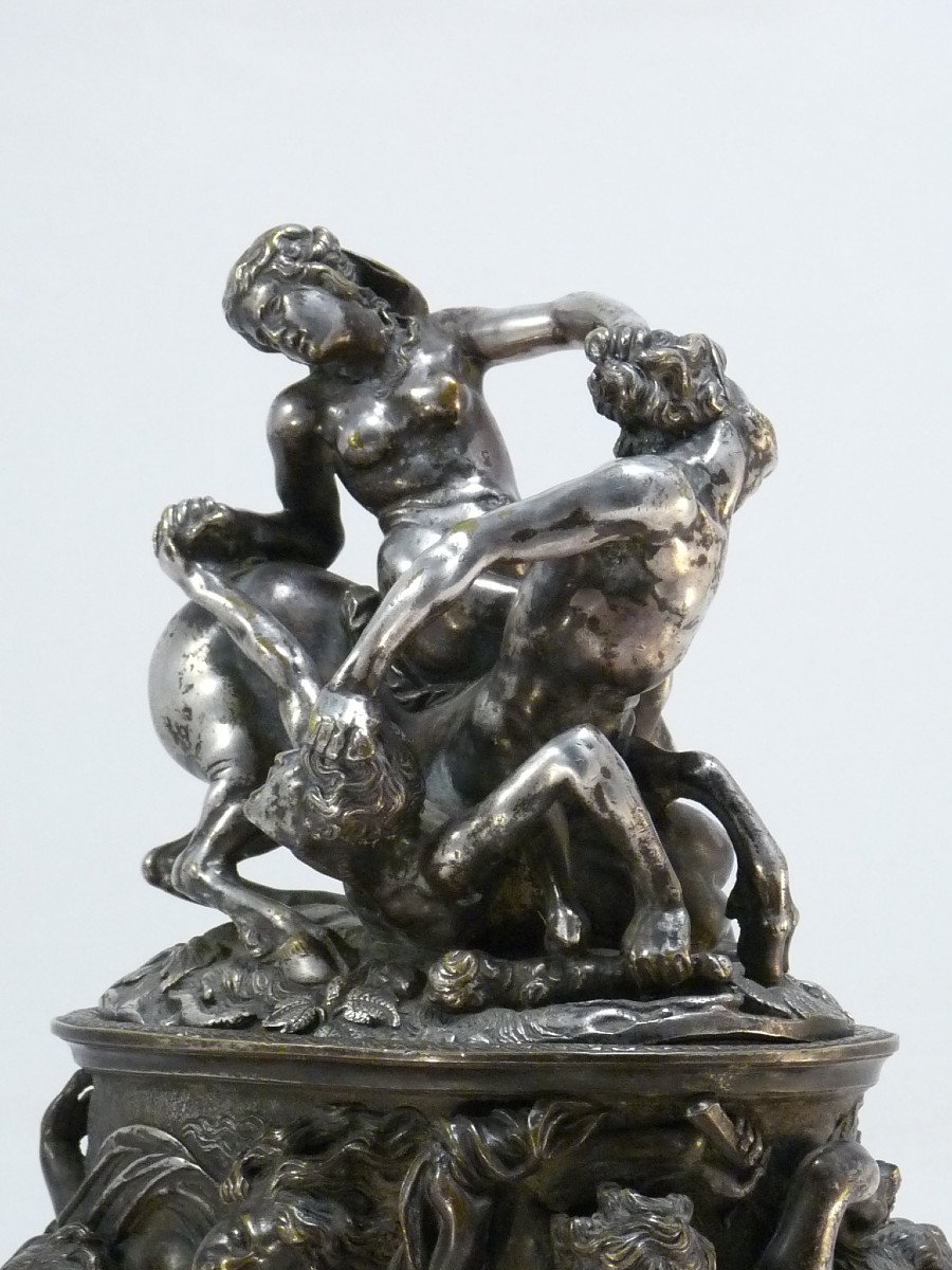 Covered Silver-plated Bronze Urn: The Abduction Of Hippodamia-photo-1