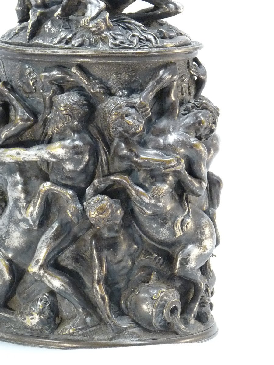 Covered Silver-plated Bronze Urn: The Abduction Of Hippodamia-photo-4