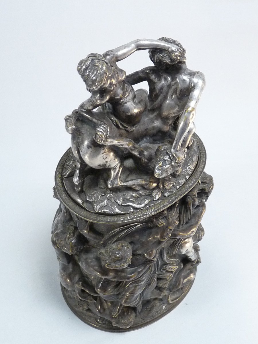 Covered Silver-plated Bronze Urn: The Abduction Of Hippodamia-photo-5