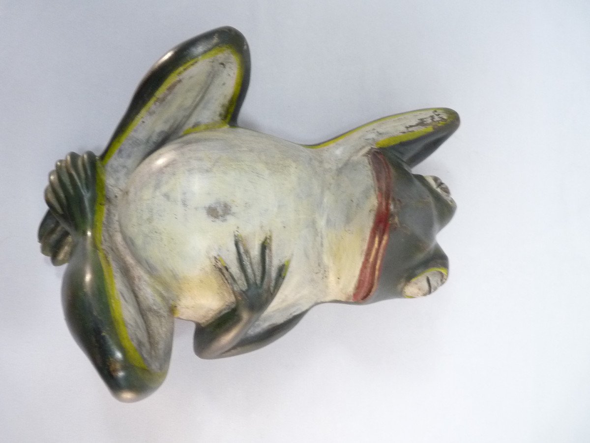 Grande grenouille en bronze polychrome-photo-1