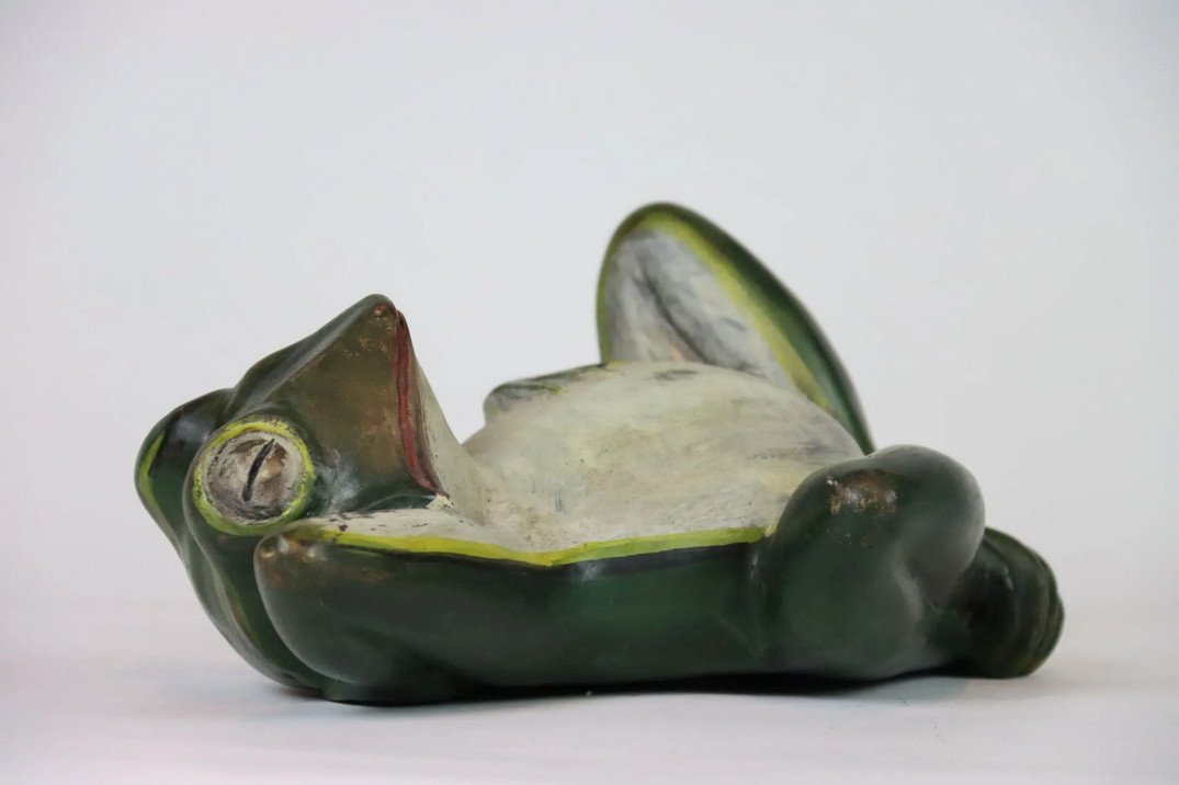 Grande grenouille en bronze polychrome-photo-6