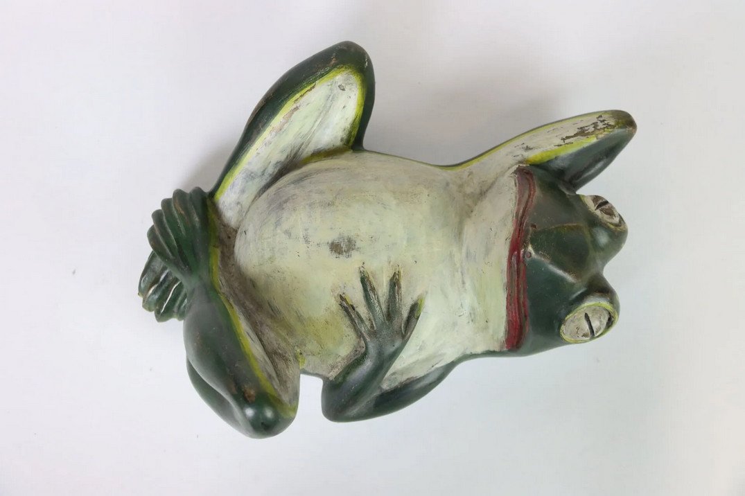 Grande grenouille en bronze polychrome-photo-7