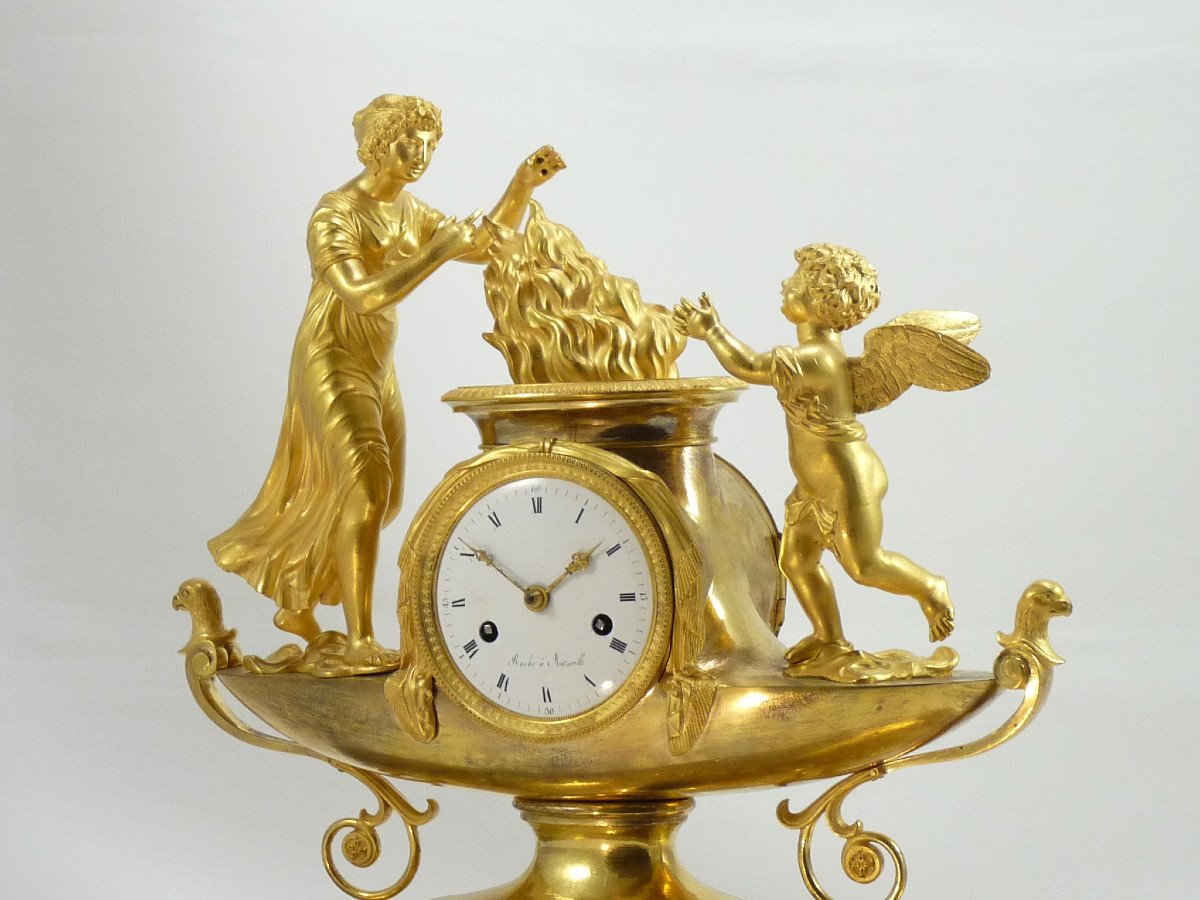 Beautiful Directoire Clock Venus & Cupid By Roche à Marseille-photo-2