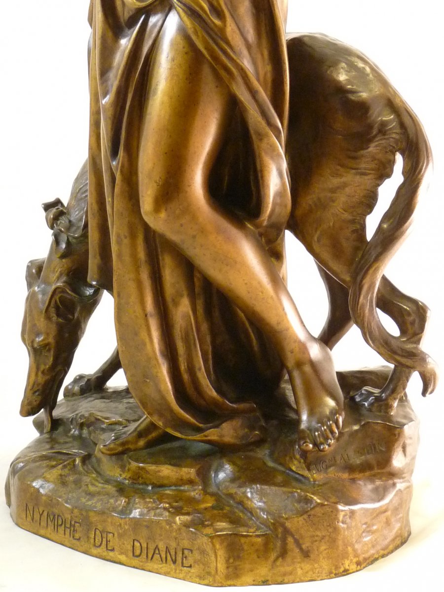 "Nymphe de Diane" par Eugène Aizelin fonte Barbedienne-photo-5