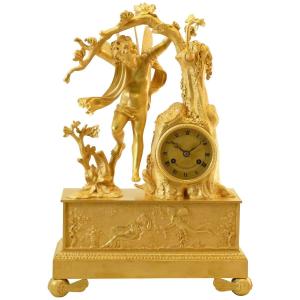  Restoration Period Clock In Gilt Bronze 