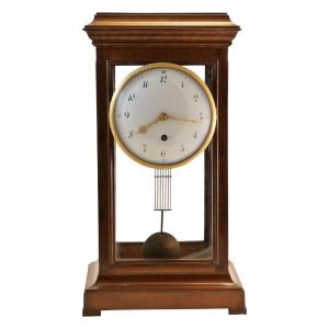 Late 18th Century Cage Clock In Mahogany And Walnut