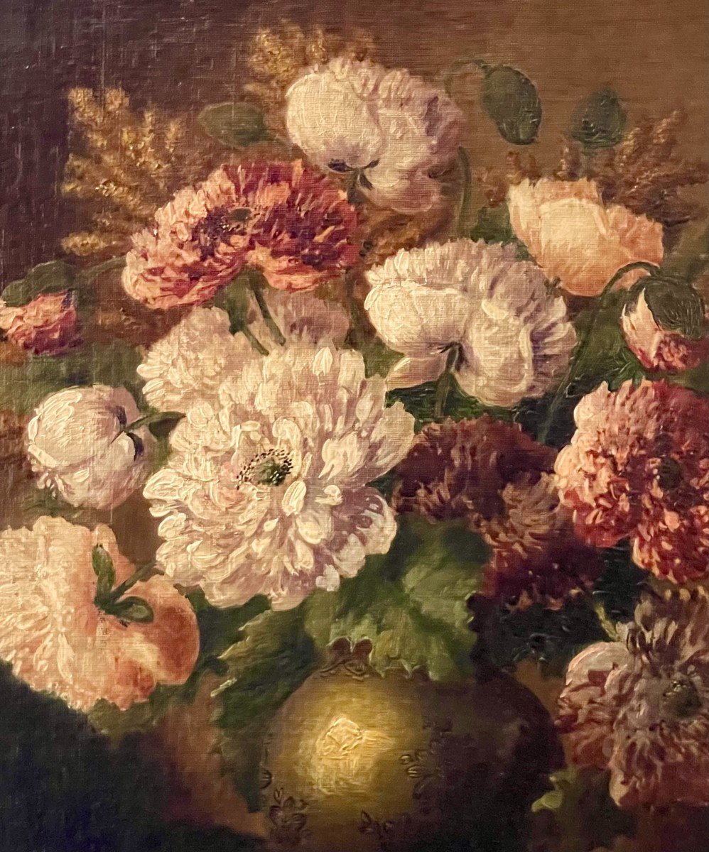 Still Life With Peonies By Gaston Boucher. Hst.-photo-2