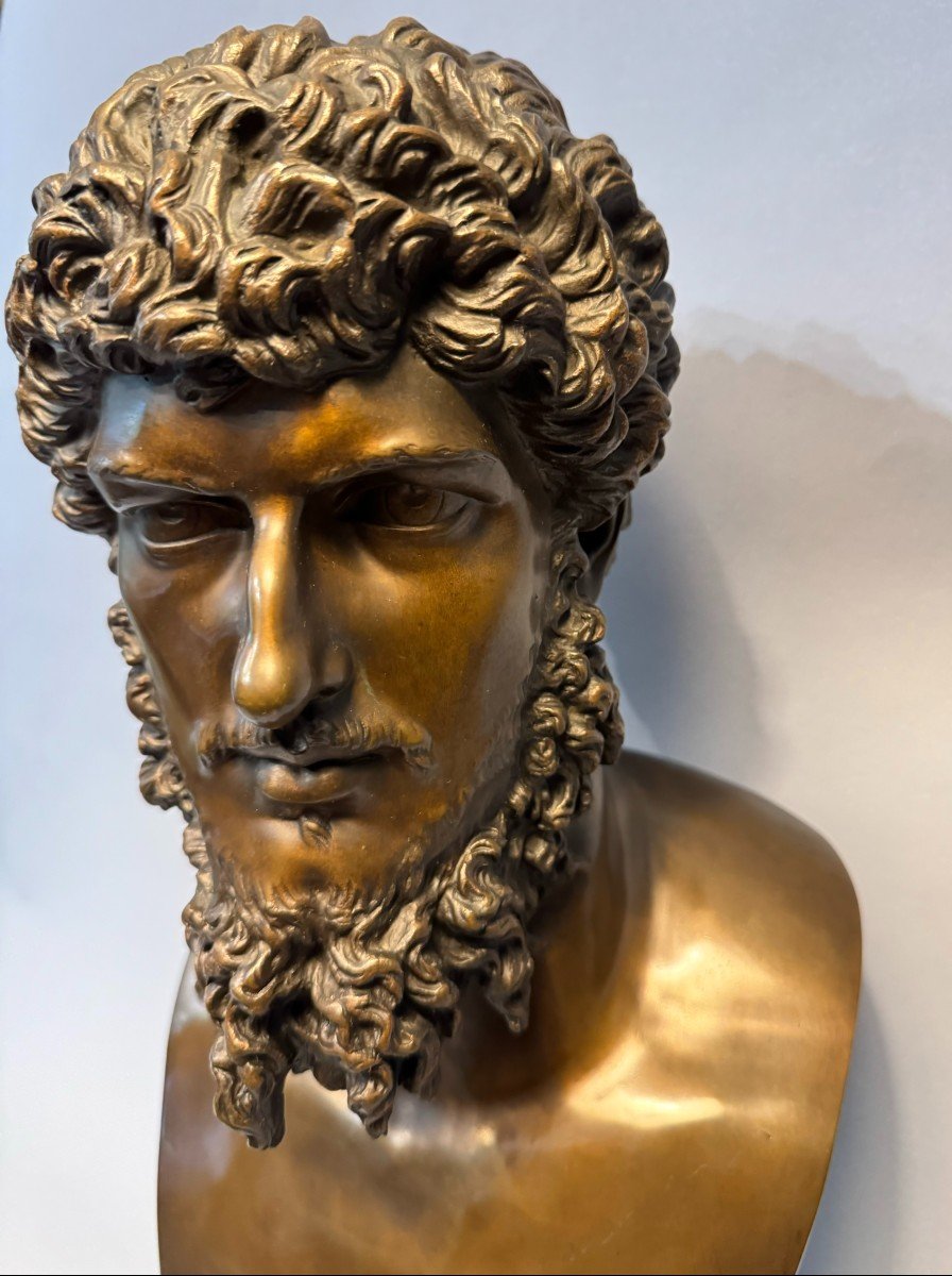 LUCIUS VERUS, buste en bronze de l’empereur romain-photo-2