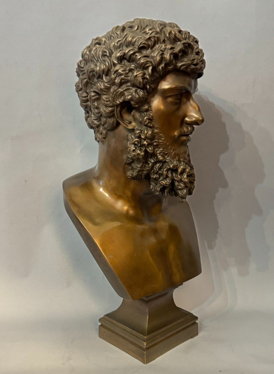 LUCIUS VERUS, buste en bronze de l’empereur romain-photo-3