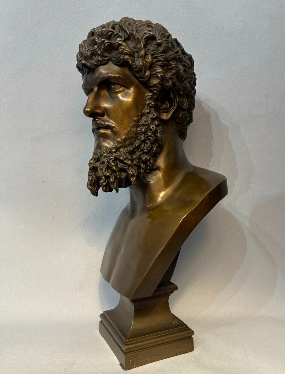 LUCIUS VERUS, buste en bronze de l’empereur romain-photo-2