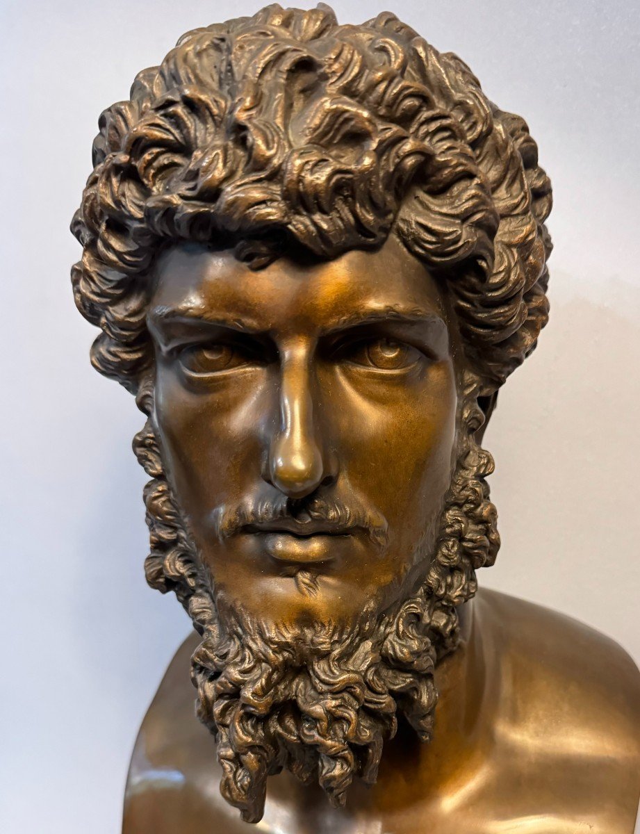 LUCIUS VERUS, buste en bronze de l’empereur romain-photo-3