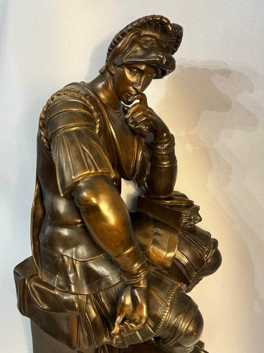 Sculpture en bronze, Laurent de Médicis XIXème Barbedienne H 54 (Medicis)-photo-6
