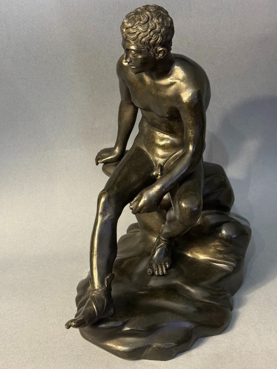 Bronze Sculpture ''hermes Seated'' Or ''mercury At Rest'' (grand Tour)-photo-4