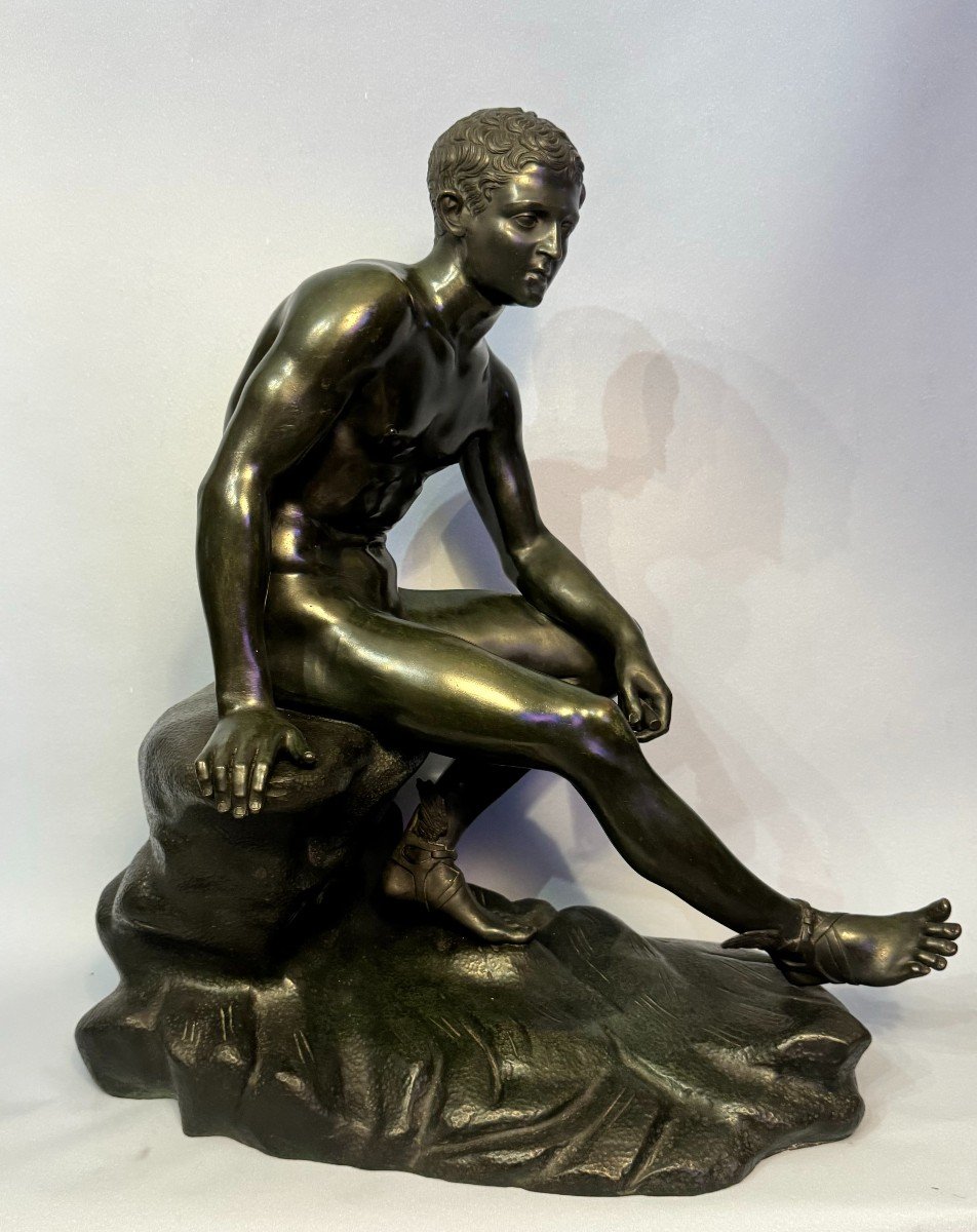 Bronze Sculpture ''hermes Seated'' Or ''mercury At Rest'' (grand Tour)