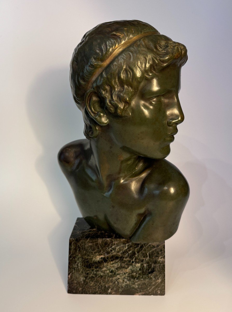 Artdeco Bronze Bust Of Achilles By Constant Roux.-photo-8