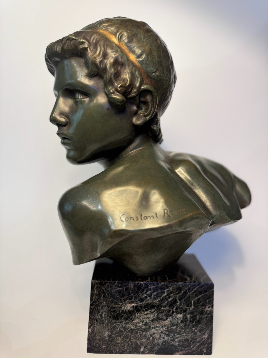 Buste d’Achille en bronze ArtDeco par Constant Roux.
