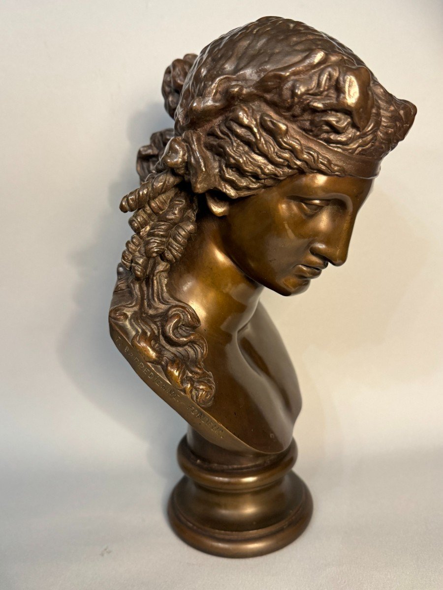 Buste d’Ariane en bronze F. Barbedienne (Bacchus, Antinoüs)-photo-5