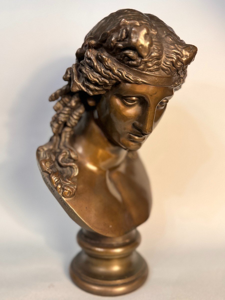 Buste d’Ariane en bronze F. Barbedienne (Bacchus, Antinoüs)-photo-6