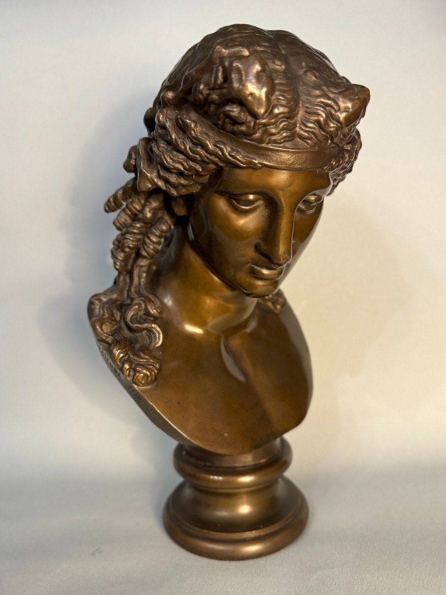 Buste d’Ariane en bronze F. Barbedienne (Bacchus, Antinoüs)