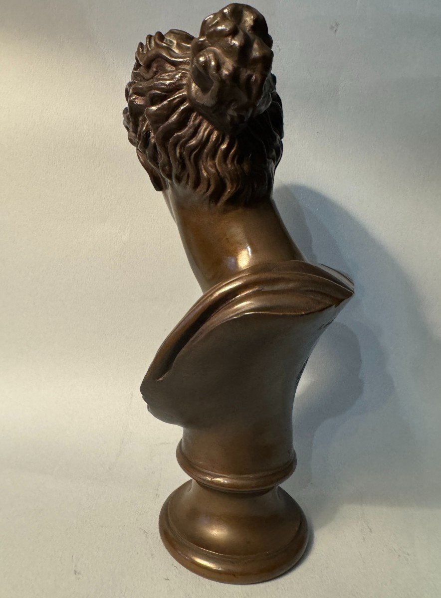 Barbedienne Founder. Bust Of Diana Of Versailles Or Artemis. Bronze Sculpture-photo-2