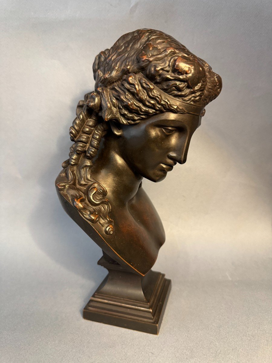 Bronze Bust Of Ariadne By L. Oudry Publisher (bacchus, Antinous)-photo-5