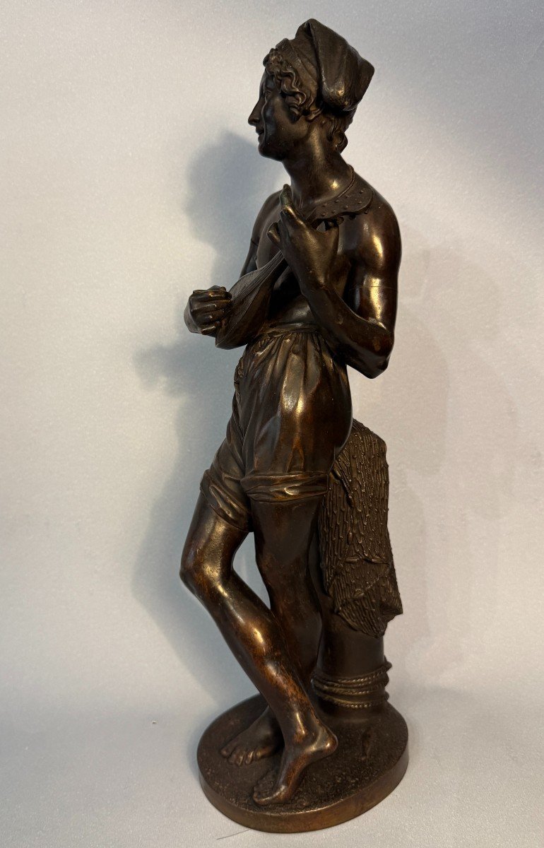 Chanteur napolitain - Charles Cumberworth - Sculpture en bronze - H43-photo-3