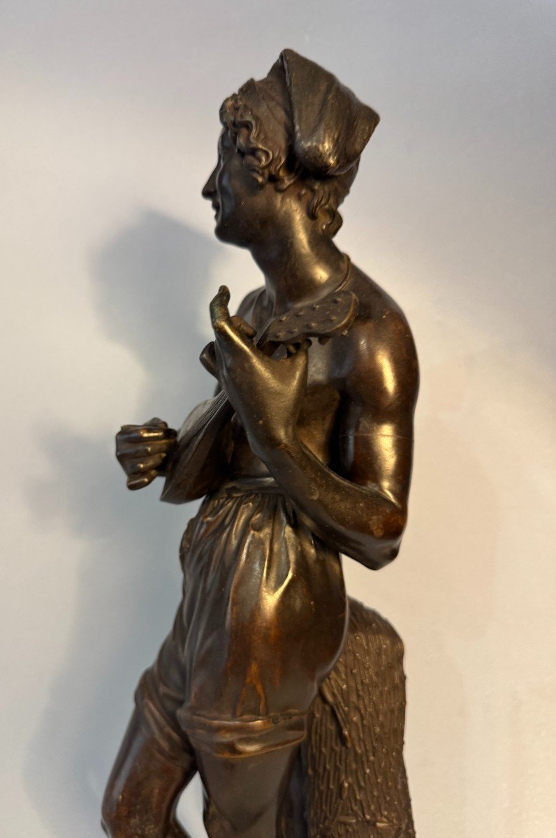 Chanteur napolitain - Charles Cumberworth - Sculpture en bronze - H43-photo-2