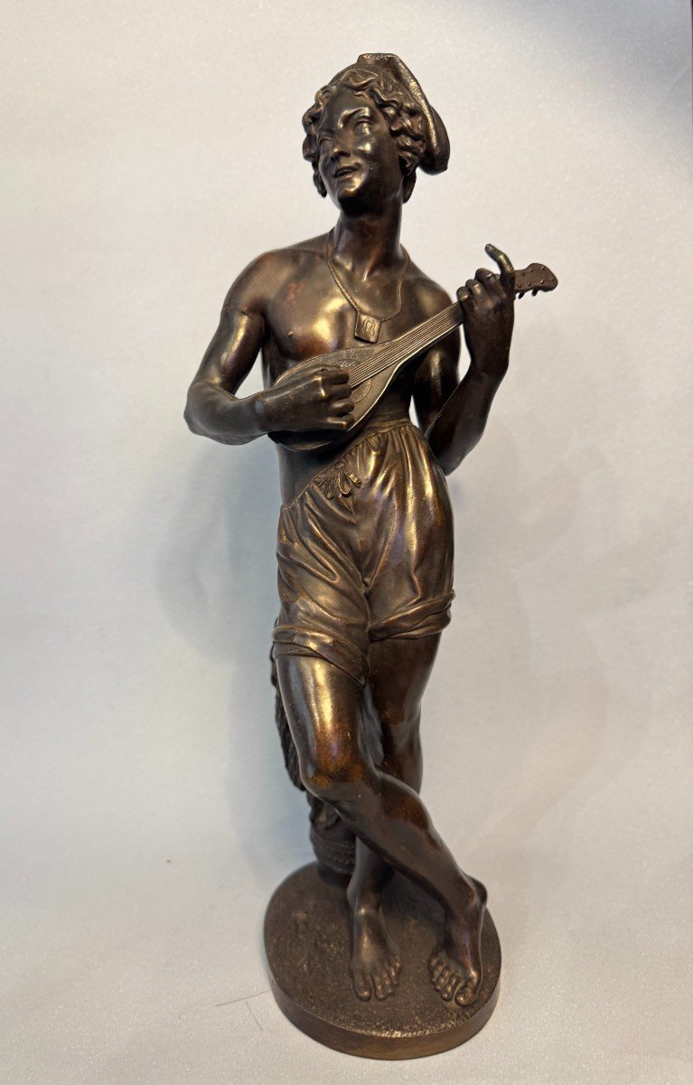 Chanteur napolitain - Charles Cumberworth - Sculpture en bronze - H43